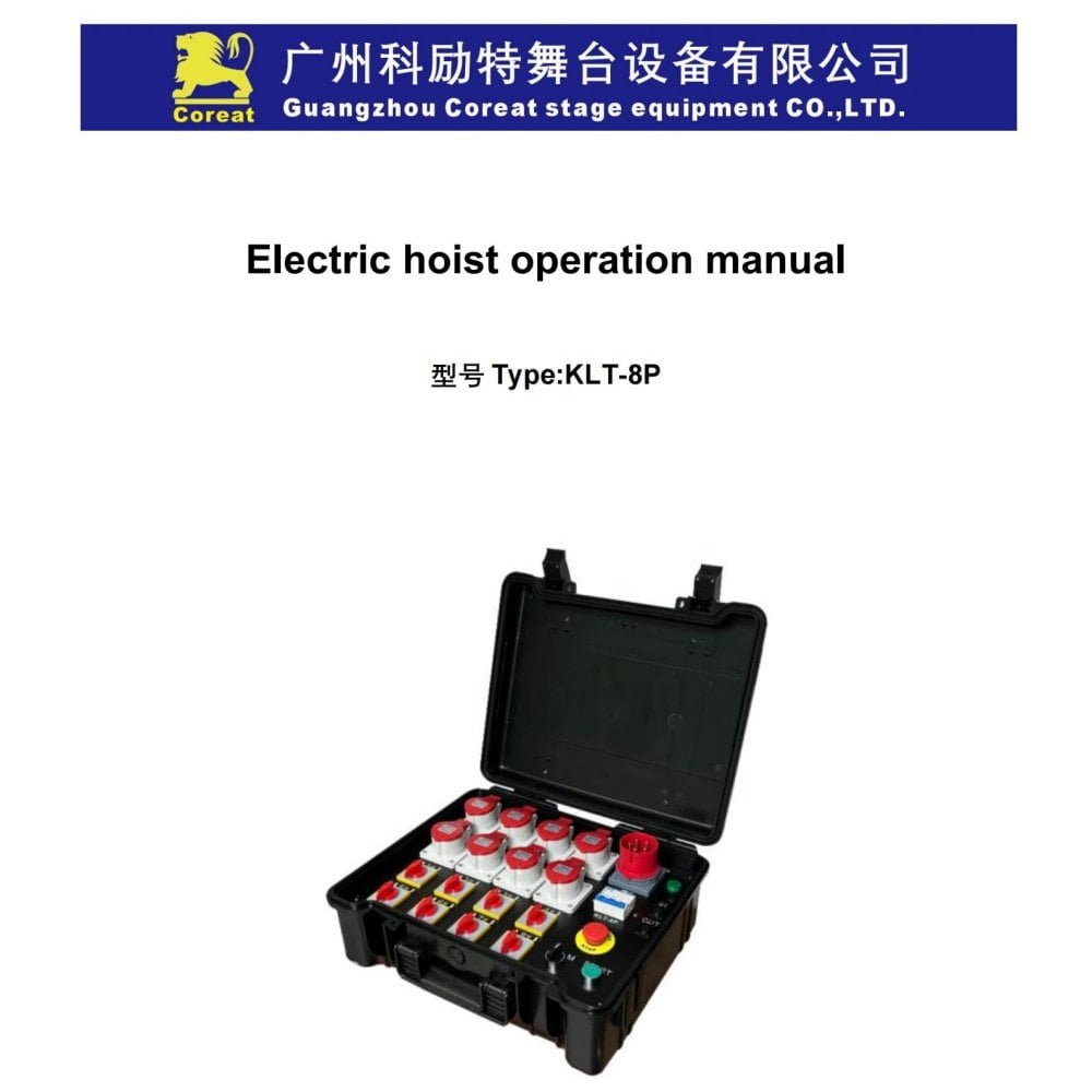 8-Way Stage Hoist Controller User Manual-KLT-8P