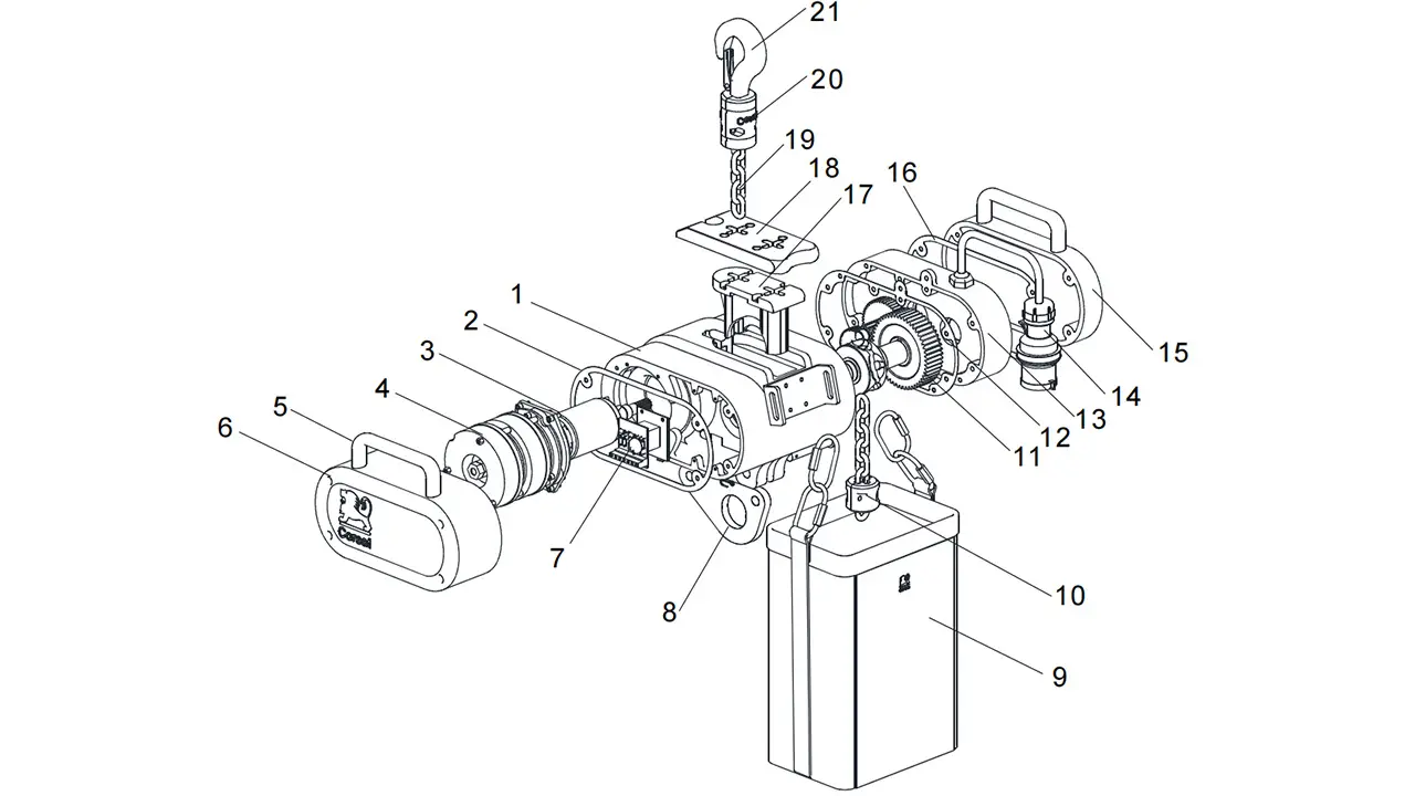 Stage hoist disassembly and maintenance process