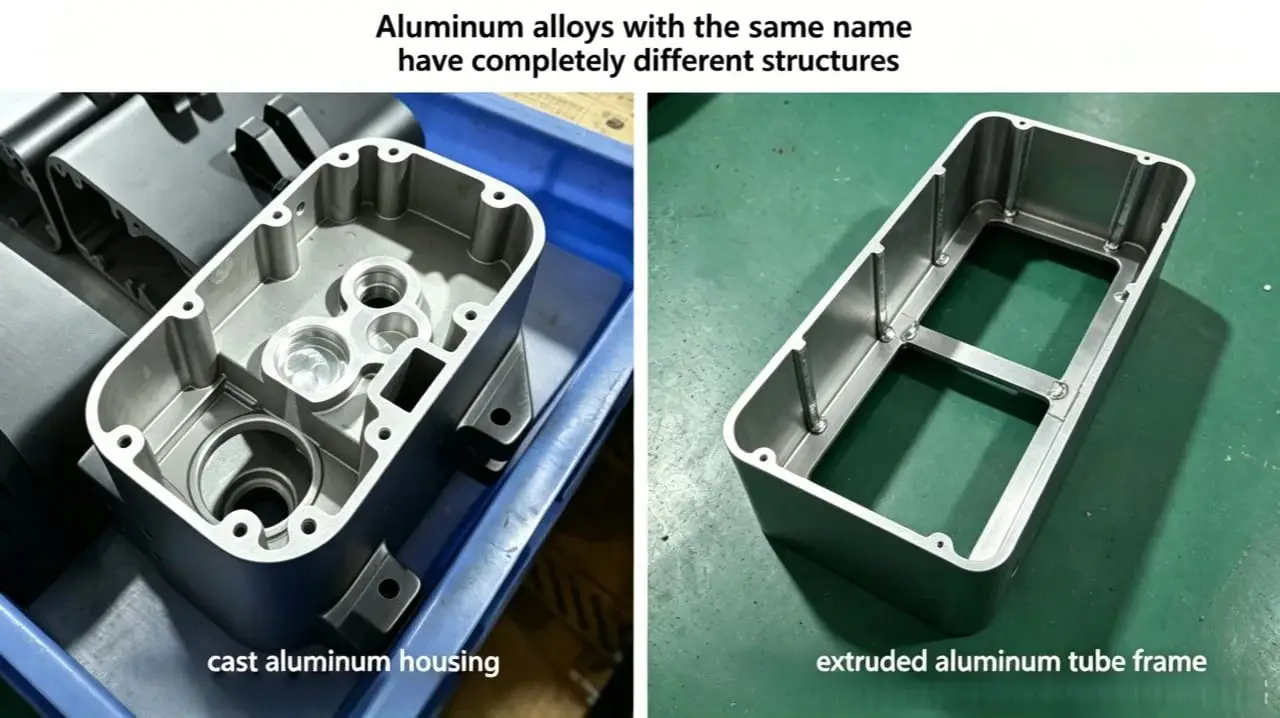 Comparison between cast aluminum and extruded aluminum hoist housing structures