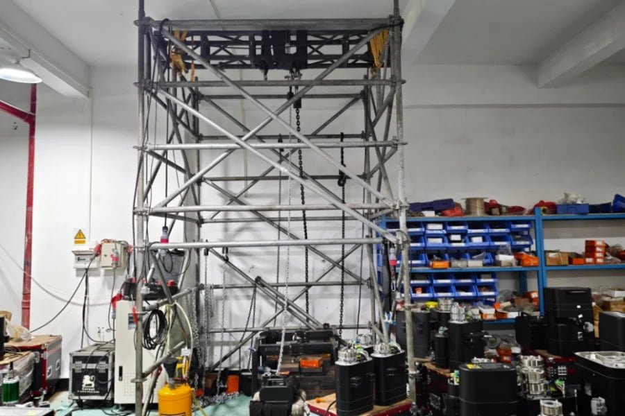 COREAT STAGE load testing workshop for stage electric chain hoists